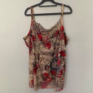 NEW Maurices lightweight adjustable strappy cats eyes tank top blouse top